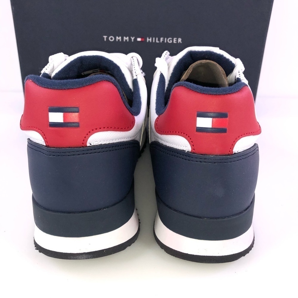 Tommy Hilfiger Mens Mainer Leather Sneakers Shoes Athletic Logo Lace Up 8M - Picture 7 of 12